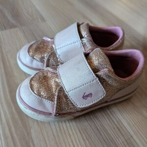 Kids Glitter Gold and Pink Shoes